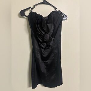 Bebe Black Satin Slip Dress Size Small 4-6 Cocktail Mini Formal Party Holiday